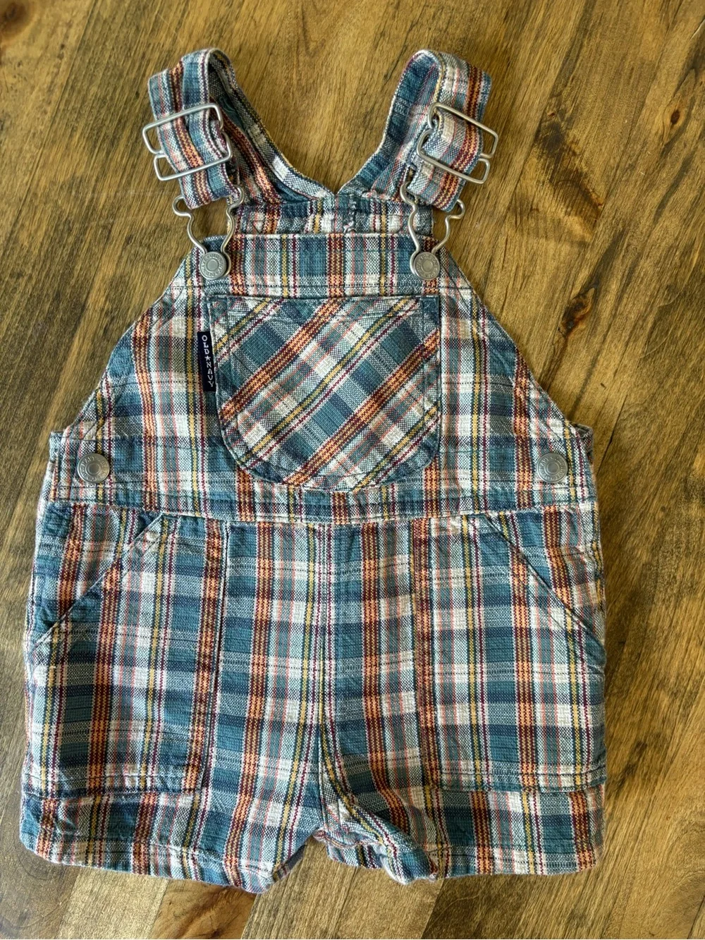 Baby Boy Plaid Denim Overalls